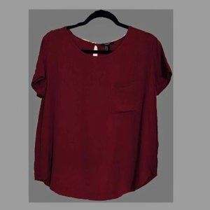Burgundy Blouse w/ Pocket